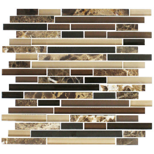 SusanJablon Random Sized Marble/Glass Mosaic Tile in Brown | Wayfair